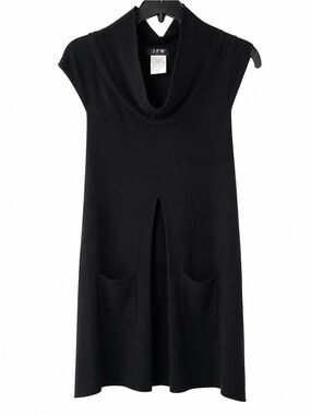 JFW Black Cowl Neck Mini Dress with Front Pockets